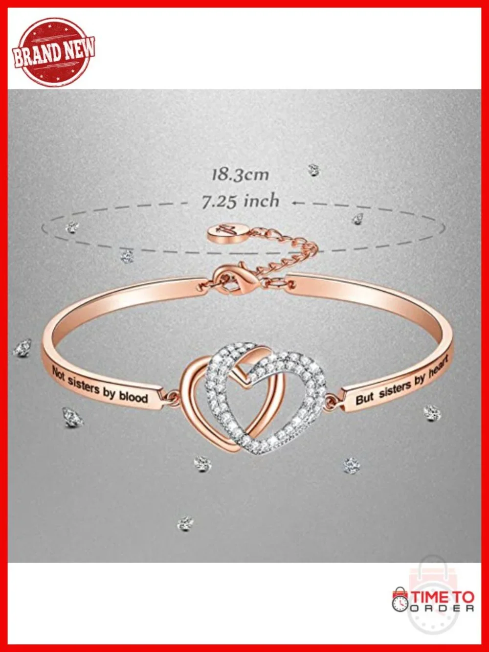 Bangle Bracelet for Sister Friend, Bestie Gift, Fine Jewelry, Engraved Heart